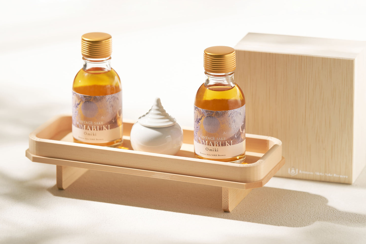 【御神酒】山吹ゴールド100ml 2本セット桐箱入 / SACRED SAKE VINTAGE SAKE YAMABUKI GOLD